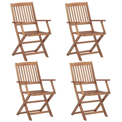 Sklopive vrtne stolice s jastucima 4 kom od bagremovog drva slika 3