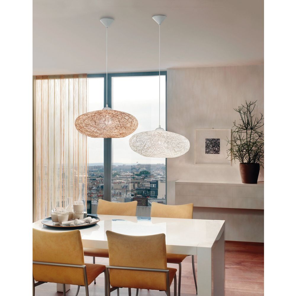 Eglo Campilo visilica - Bijela plastika i bež tekstil, E27 1x60W slika 6