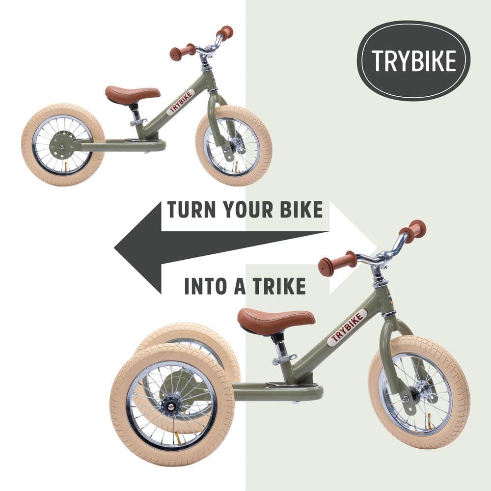 TRYBIKE Balans bicikl 2u1 Steel, Vintage Blue Matt slika 7