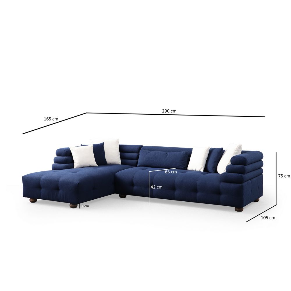 Boston Left - Noćna Plava Ugaona Sofa slika 8