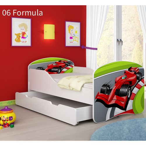 Dječji krevet ACMA s motivom + ladica 180x80 cm 06-formula-1 slika 1