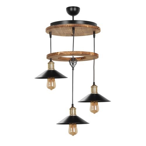 David 3 Lü Yanık Tepsili Metal Başlıklı Sarkıt Brown
Black Chandelier slika 2