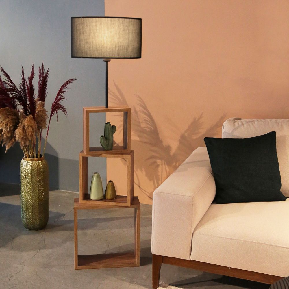 AYD - 2901 Crna Drvena Podna Lampa slika 1