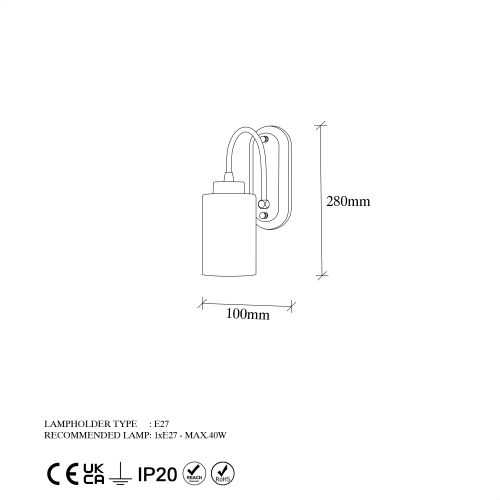 Opviq Zidna lampa, 942FLG2202 slika 7