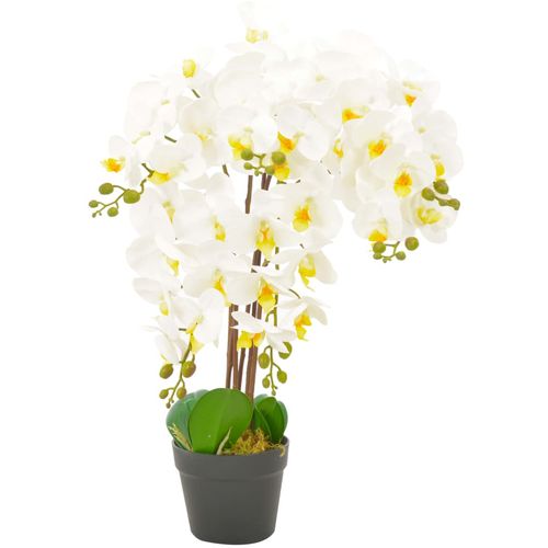 Umjetna orhideja s posudom bijela 60 cm slika 6