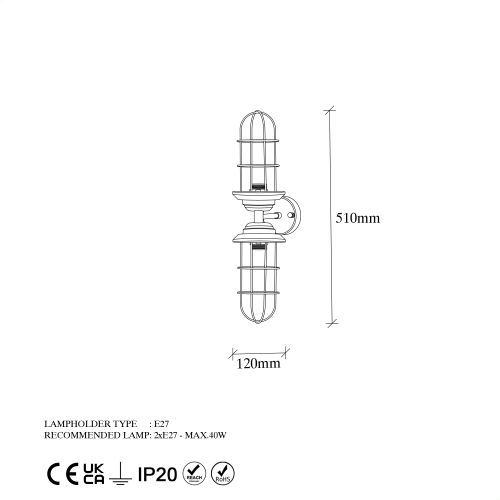 Opviq Zidna lampa, 942FLG2205 slika 8