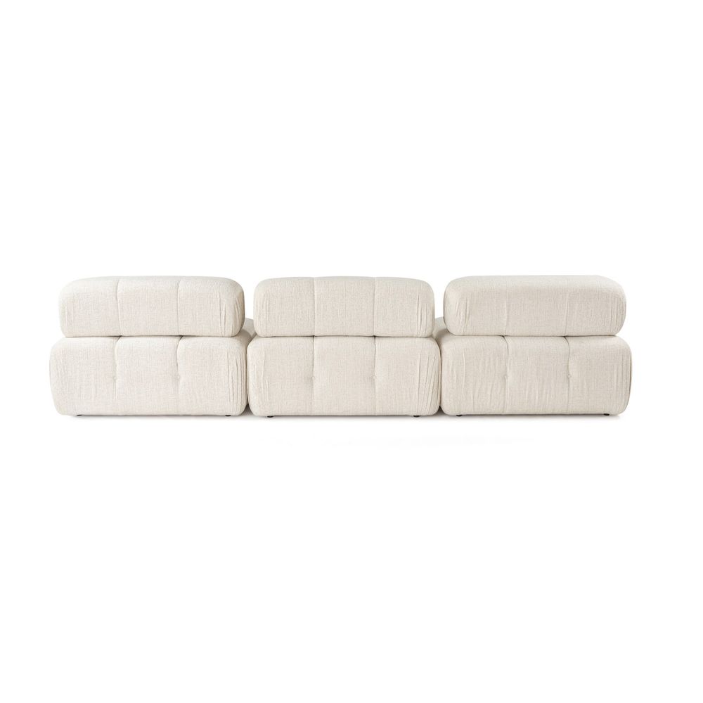 Doblo 3 Sjedala sa Pouffom (L1-O1-1R-Pouffe) - Krem Kutić Sofa slika 4