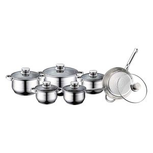 ROYALTY RL1231-12 ŠERPE SA POKLOPCEM SET 12 DELOVA INOX