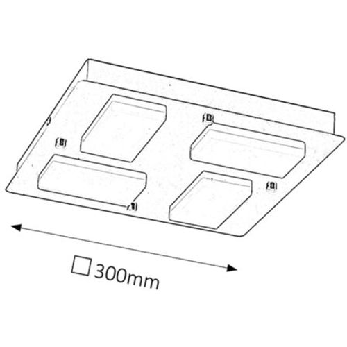 Rabalux Ruben plafonska lampa LED 4x4,5W IP44 hrom Kupatilska rasveta slika 5