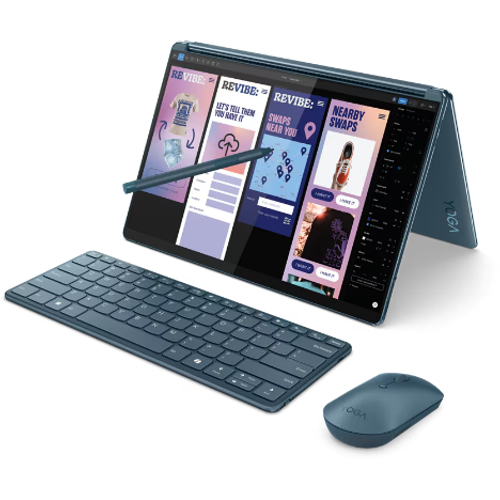 Lenovo Yoga Book 9 83FF001YRM 13IMU9 (Tidal Teal, Aluminium) 12-Core Ultra7 155U (2P+10E) 4.8GHz/12MB 32GB DDR5 1TB-NVMe 2x 13.3" 2.8K (2880x1800) OLED 400n DolbyVision Glass Touch DigitalPen3 WC-5MP+IR Iris-Xe WiFi A/X BT5.1 3xTB4 UK 80Wh 1.34kg W11H +BT/M+Folio Stand slika 1