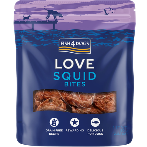 Fish4Dogs Love Squid Bites 80 g slika 1