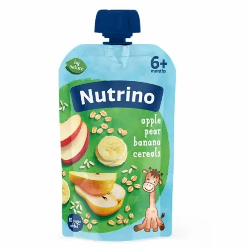 Nutrino pauč-jabuka,kruška,banana,žitarice 6+meseci,  100g slika 1