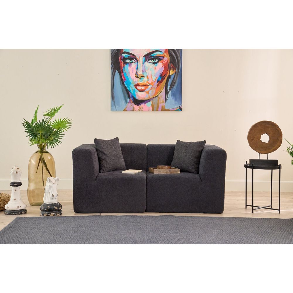 Dvosjed Sofa Raks - antracitna boja slika 1