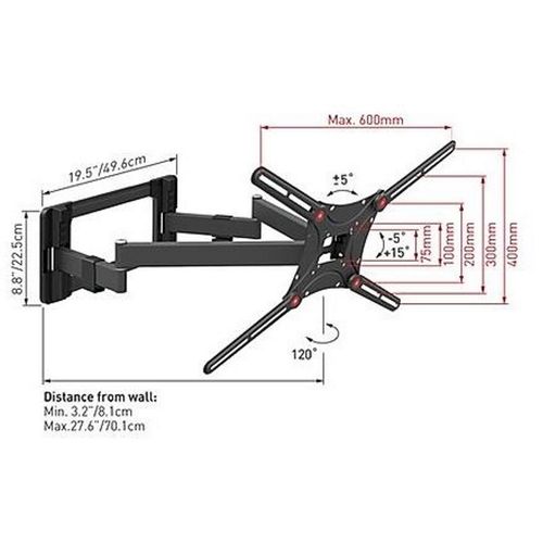 BARKAN BM464L LCD TV zidni nosač do 13" - 90" za ravne i zakrivljene televizore slika 3