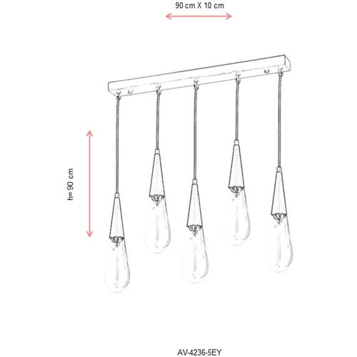 AV-4236-5EY Antiquation Chandelier slika 3