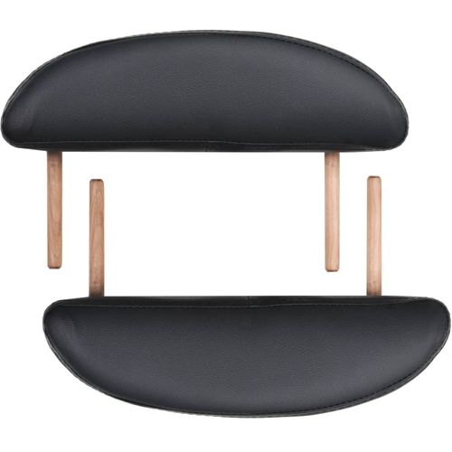 Sklopivi masažni stol debljine 4 cm s 2 jastučića ovalni crni slika 33