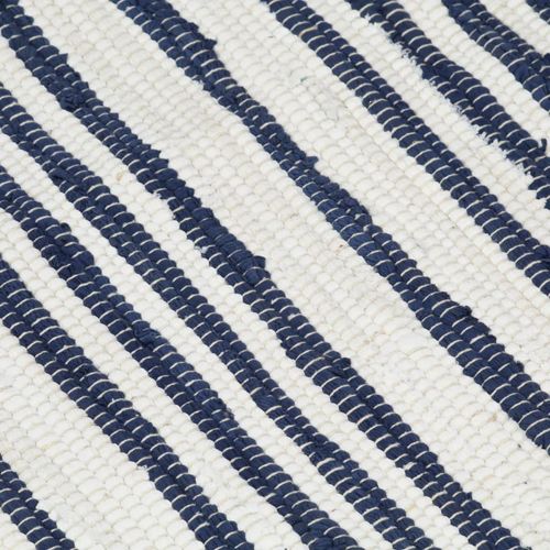 Ručno tkani tepih Chindi od pamuka 160 x 230 cm plavo-bijeli slika 17