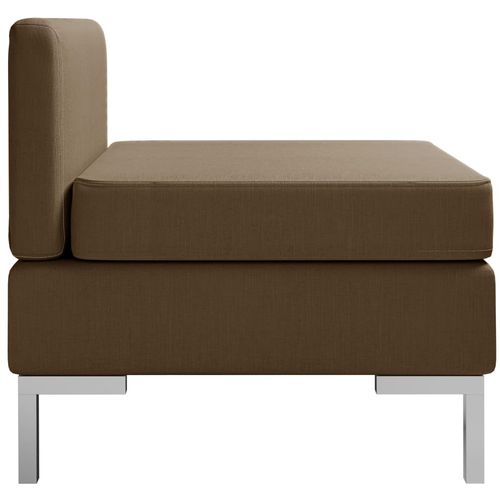 Modularna srednja sofa s jastukom od tkanine smeđa slika 4