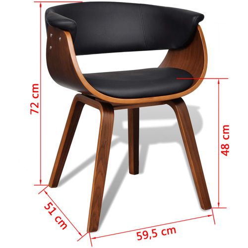 Blagovaonske stolice 2 kom od zaobljenog drva i umjetne kože slika 36