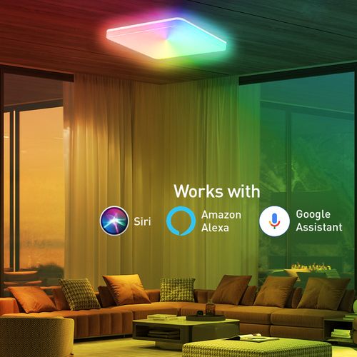 TELLUR SMART WIFI CEILING LIGHT, RGB, 24W, PRAVOKUTNO, BIJELO slika 4