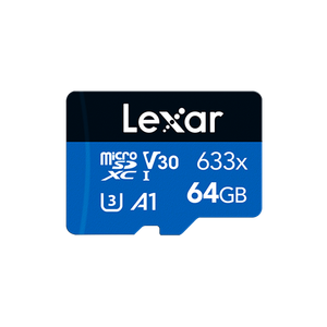 Lexar SD micro 64GB SDHC 633x UHS-I, 100MB/s read 45MB/s write C10 A1 V30 U3