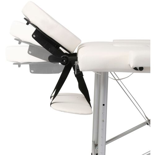 Krem bijeli sklopivi masažni dvodijelni stol s aluminijskim okvirom slika 12