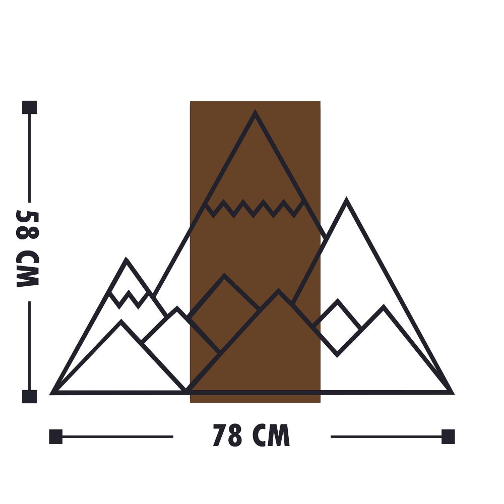Dekorativni Drveni Zidni Ukras 'Mountain Walnut' u Crnoj Boji slika 3