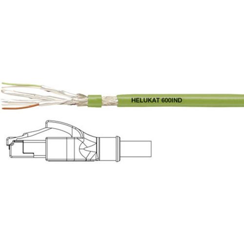 Helukabel 806619 RJ45 mrežni kabel, Patch kabel cat 6a S/FTP 1.00 m zelena PUR plašt, pletena zaštita, zaštićen s folijom, fleksibilni unutarnji vodič 1 St. slika 1