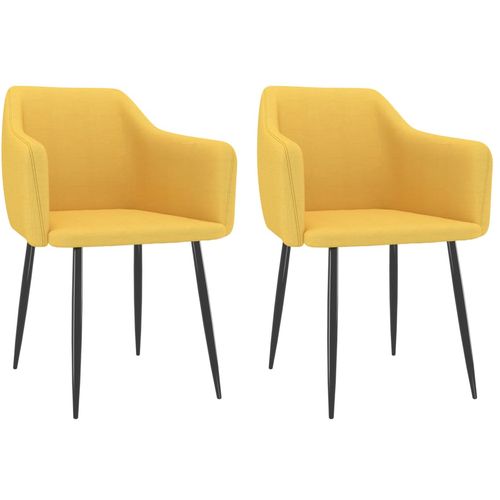 Blagovaonske stolice od tkanine 2 kom žute slika 1