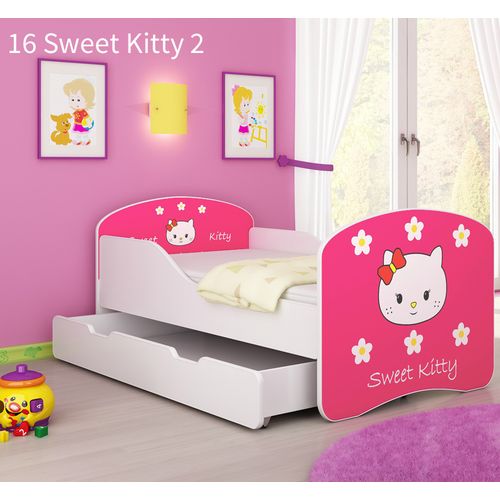 Dječji krevet ACMA s motivom + ladica 160x80 cm 16-sweet-kitty-2 slika 1