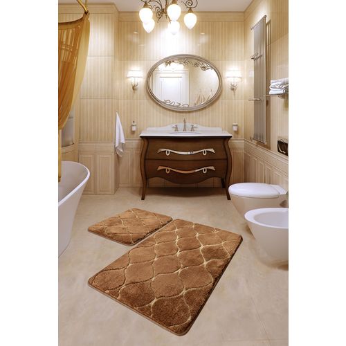 Infinity - Caramel Caramel Acrylic Bathmat Set (2 Pieces) slika 1