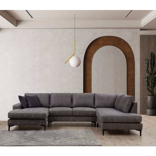 Atelier Del Sofa Kutna garnitura, Antracit, Porto Corner (CHL-02-C-EOT) - Anthracite slika 2