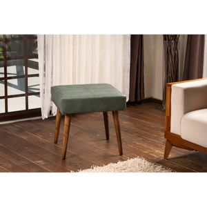 Atelier Del Sofa Urga Pouf sa Zelenom PU Kožom i Bukovim Nogama