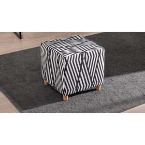 Atelier Del Sofa Tabure, Bijela Crno, Daisy - White, Black