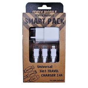 SMART PACK KUĆNI ADAPTER USB TR-219 2.4A+ 3u1 KABEL