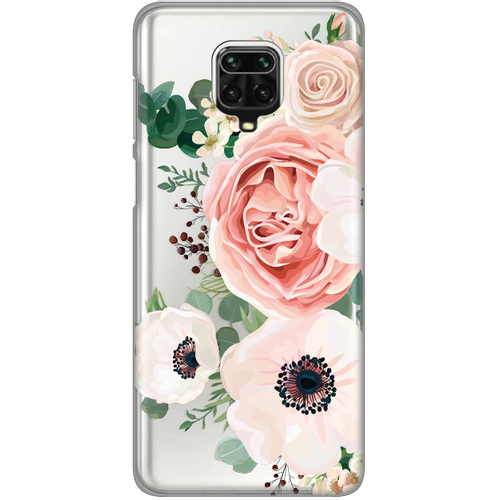 Torbica Silikonska Print Skin za Xiaomi Redmi Note 9 Pro/Note 9 Pro Max/Note 9S Luxury Pink Flowers slika 1