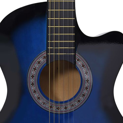 Klasična gitara Western s prorezom i 6 žica plava 38 " slika 5