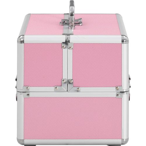 Kovčeg za šminku 22 x 30 x 21 cm ružičasti aluminijski slika 7