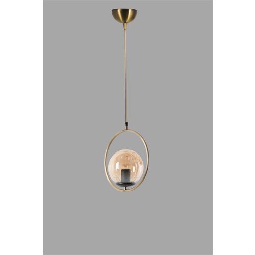 Ring Tekli Bal Camlı Eskitme Sarkıt Copper Chandelier slika 3