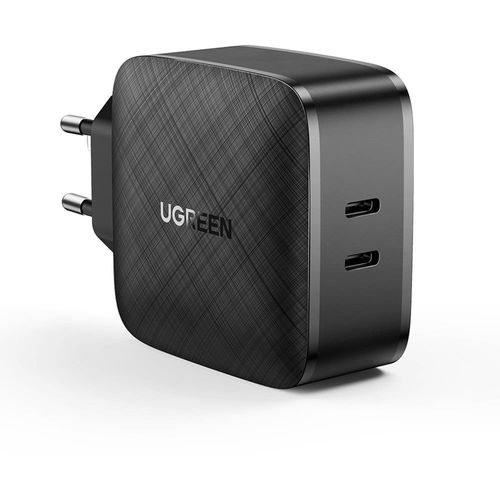 Ugreen - Zidni punjač (70867) - 2x USB-C, PD, GaN 66W, 3.3A - crni slika 1