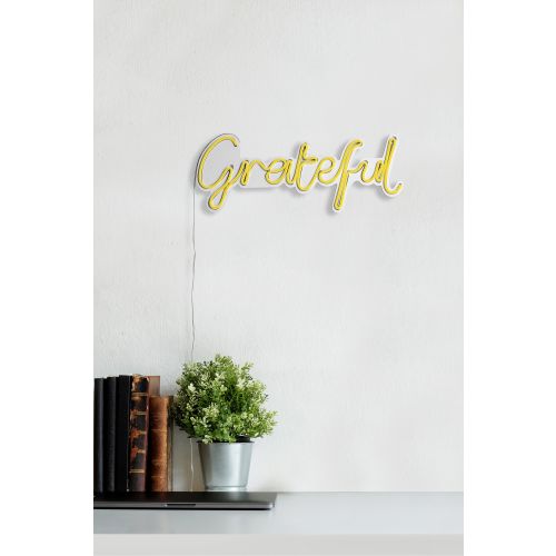 Wallity Ukrasna plastična LED rasvjeta, Grateful - Yellow slika 4