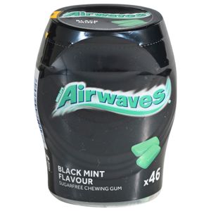 Airwaves bočica žvakaće gume black mint 64g