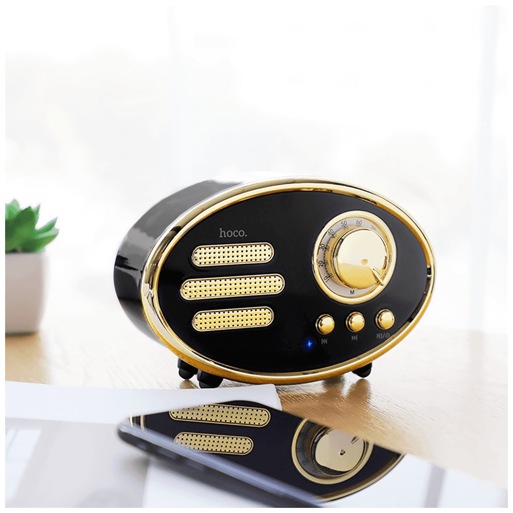 hoco. Zvučnik bežični, Bluetooth,retro, 1200 mAh, 5 h, 5 W, crna - BS25 Time, Bluetooth, retro, black slika 5