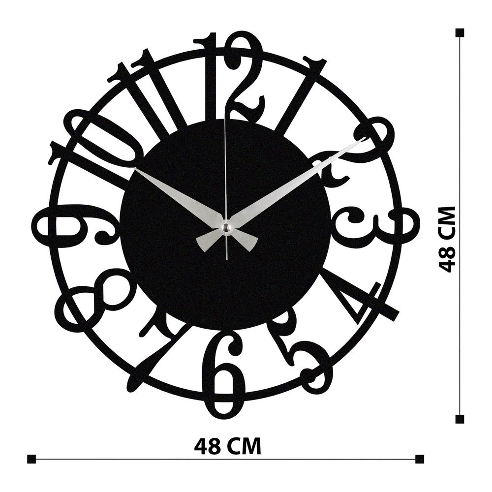 Dekorativni metalni zidni sat - Enzoclock - S006 - crni slika 6