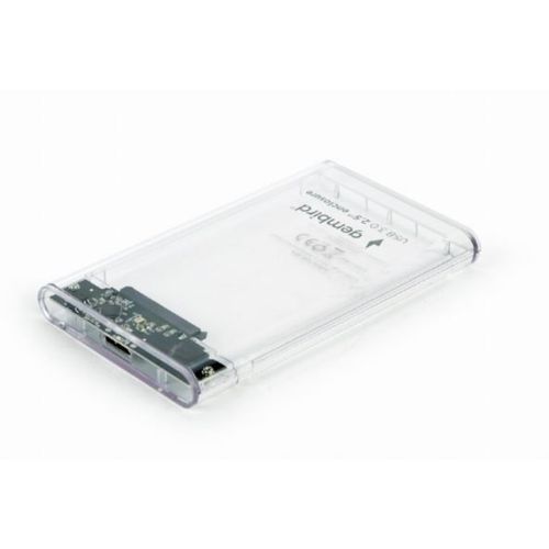 Gembird USB 3.0 2.5'' enclosure, for 9.5 mm drive, transparent plastic slika 1
