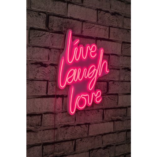 Wallity Ukrasna plastična LED rasvjeta, Live Laugh Love - Pink slika 1