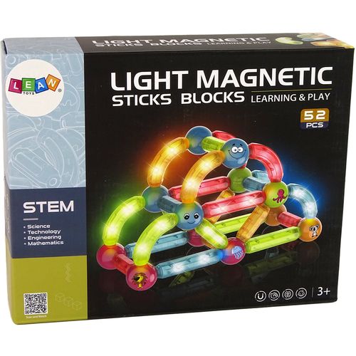 Set svjetlećih edukativnih magnetskih blokova - 52 elementa slika 4