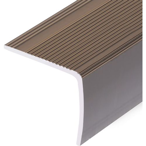 Rubnjaci za stepenice L-oblika 5 kom aluminijski 100 cm smeđi slika 17
