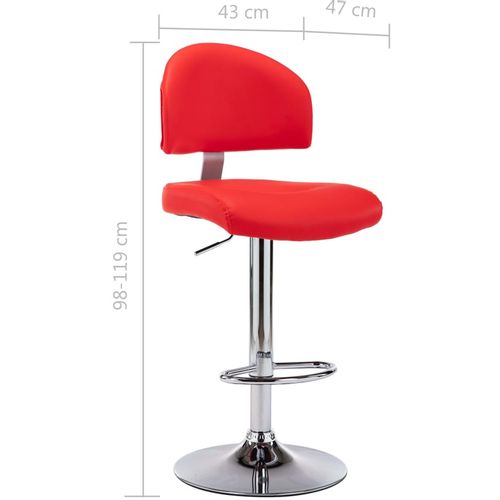 Barski stolac od umjetne kože crveni slika 8