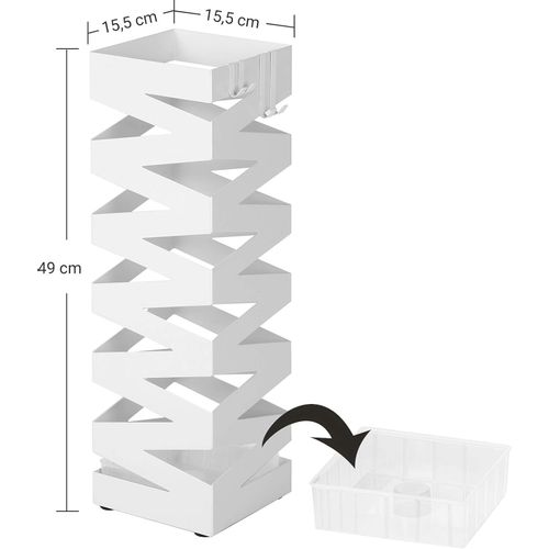 SONGMICS Metalni stalak za kišobrane s kukama i posudom za kapanje LUC16B slika 2